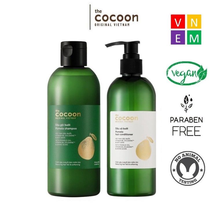 2x Cocoon Pomelo Shampoo And Conditioner Set 310ml Reduce Hair Loss Restore
