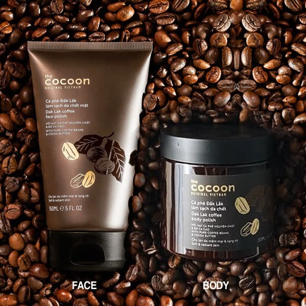 Cocoon Coffee Facial Exfoliating Set 150ml + Body 200ml